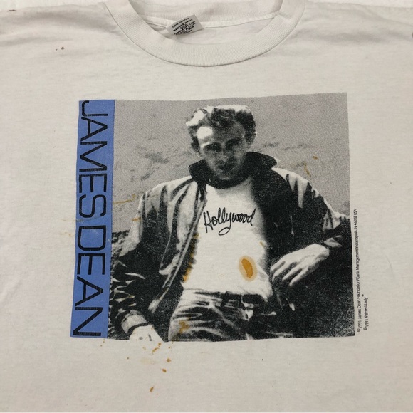 RARE Vintage 1991 Painted Lady James Dean Hollywood White Tee Shirt Mens XL. - Picture 2 of 12